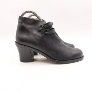 Giraudon  NYC Women's Size EU 36 Black Leather Heeled Ankle Boots Shoes
